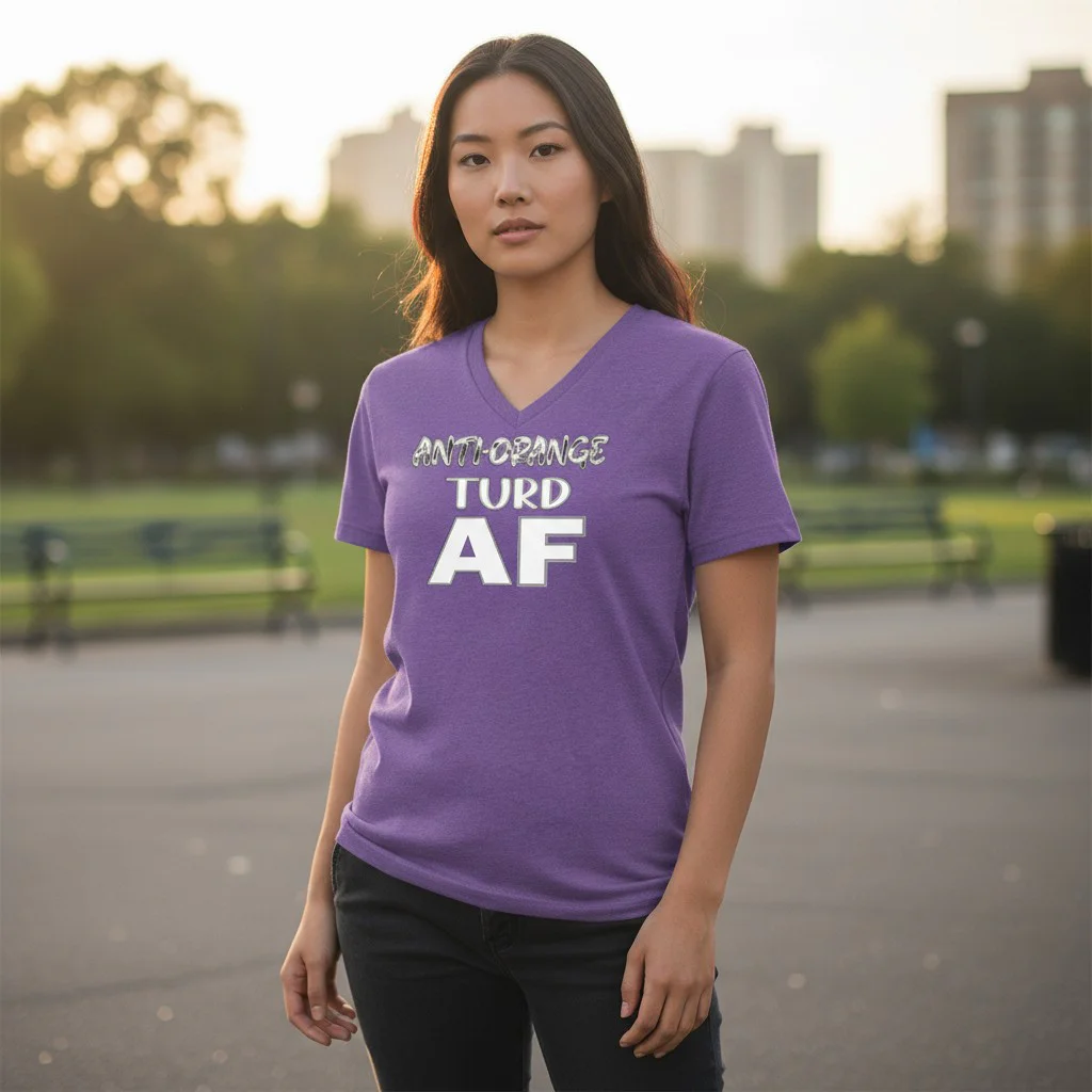 Anti-OrangeTurd Graphic t-shirt featuring bold text reading “Anti Orange Turd AF”