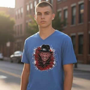 Freddy Burst Nightmare Slasher Graphic T-Shirt – Fear Has a Face Statement Tee