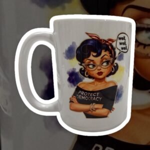 Christina Talks Tea 15oz Fabulously Petty AF coffee mug with retro illustration
