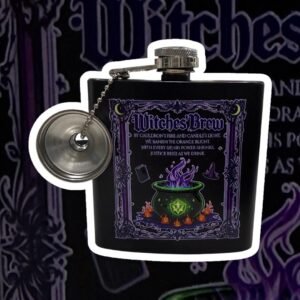 Witches Brew Pocket Flask With A Spell  – Mystic Humor Novelty Flask