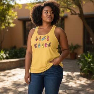 ASL Statement Fitted Racerback Tank – Hands Speak Louder Graphic Tank