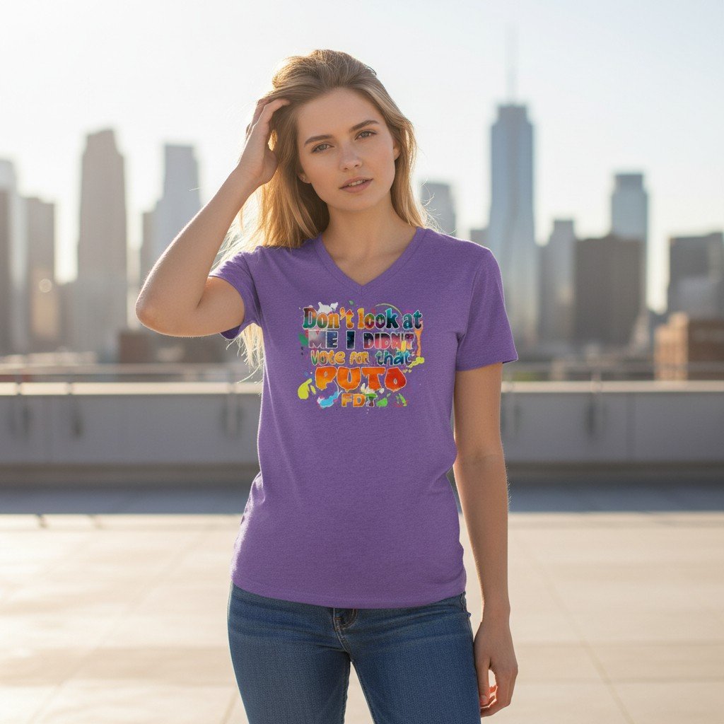 Didn'tVoteForThatPO (1) Unisex V-neck graphic t-shirt with detailed front print and modern fit