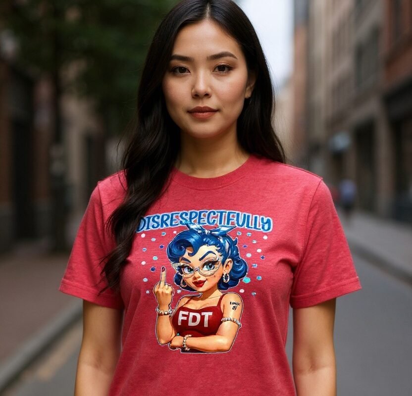 Disrespectfully Disrespectfully FDT graphic tee featuring a bold illustrated character with confident attitude