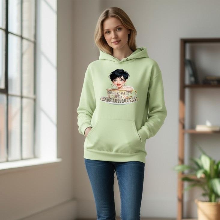 FAFO Hoodie FAFO Tea Expeditiously graphic hoodie featuring an illustrated character and tea-inspired phrase