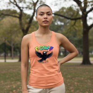 F-CAW-F Crow Fitted Racerback Tank – Funny Attitude Statement Apparel