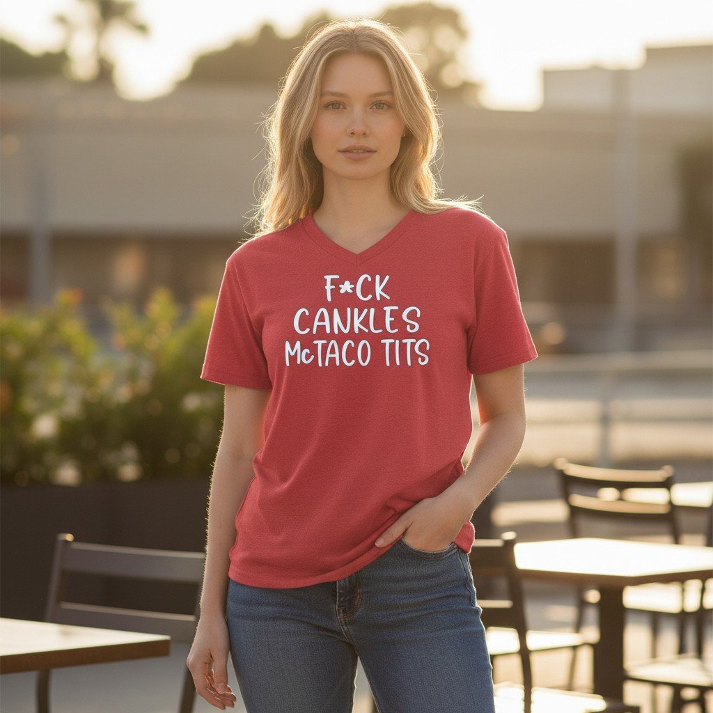 FuckCanklesMcTaco (1) T-shirt featuring an explicit shock-humor statement in bold handwritten-style text
