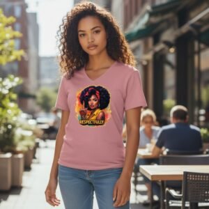 Respectfully empowerment graphic t-shirt with illustrated figure
