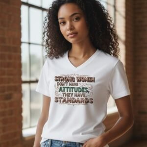 Strong women have standards quote graphic t-shirt