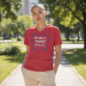 Political satire graphic t-shirt with bat illustrations and bold humorous text