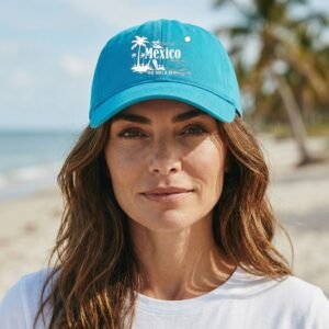 Dad hat with “The Gulf of Mexico – Stay Salty & Resist” coastal-style design.