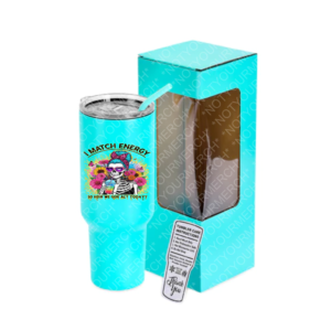I Match Energy skeleton tumbler with floral design and humorous quote.