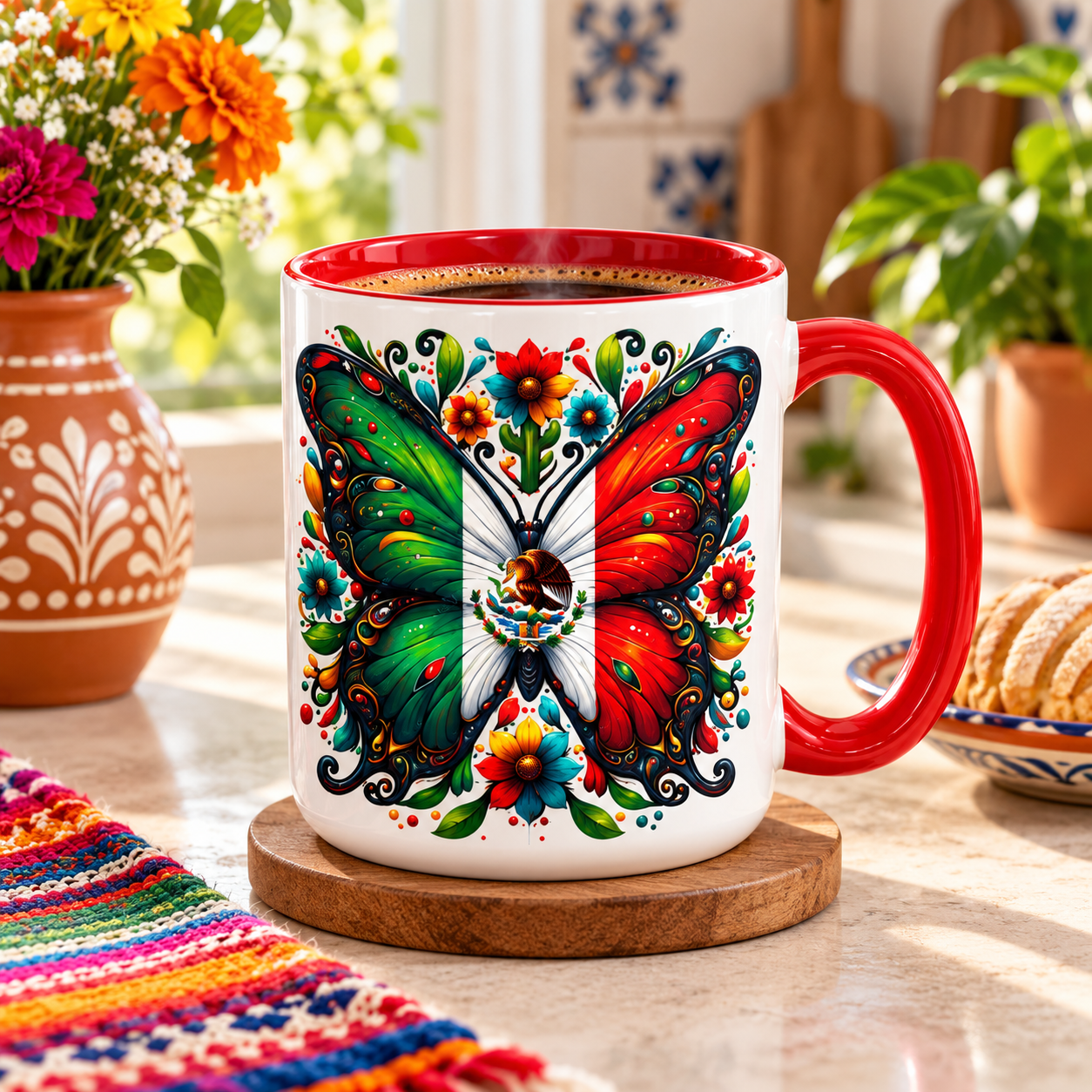 Mexican Folk-Art Butterfly Coffee Mug