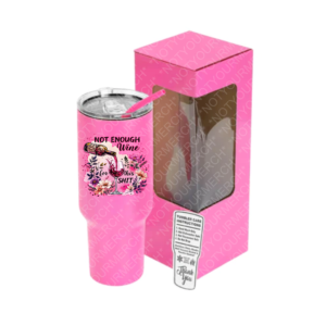 Not Enough Wine for This Sh*t tumbler with wine glass and floral design.