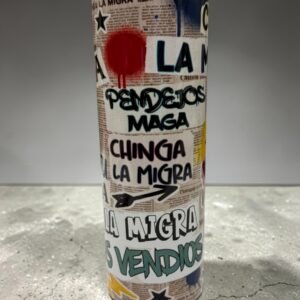 20oz stainless steel tumbler with graffiti-style typography and layered street art design