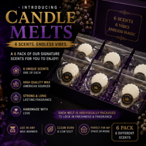 Handmade 6 pack wax melt collection with individually packaged signature scents.