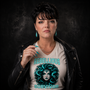 Rebellious Survivor Medusa Graphic T-Shirt Fierce Feminist Tee, V-Neck or Crew Neck