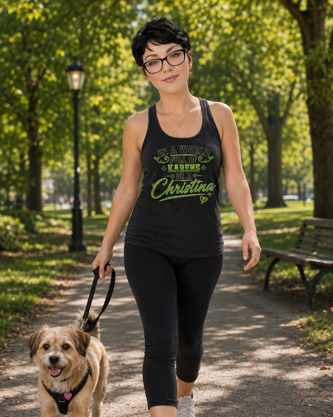 ChatGPT Image Jun 17, 2026 at 10_30_38 PM In a World Full of Karens, Be a Christina graphic t-shirt featuring decorative typography and playful statement artwork.